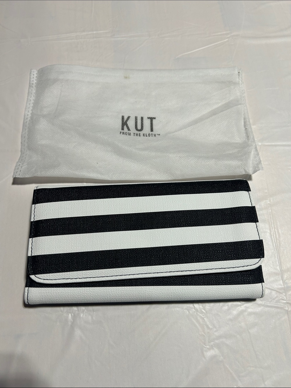 Kut from the Kloth Black and White Striped Clutch Wallet